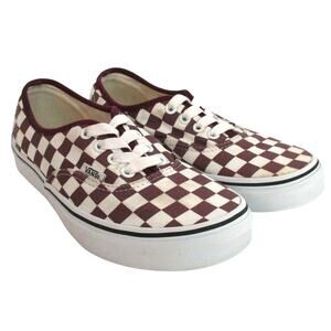 Van's Unisex Red & White Checked Canvas Lace Shoes Women's 6.5 & Men's 5